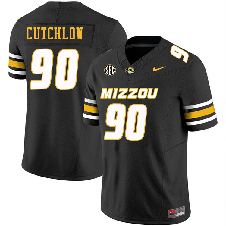 Men #90 Grayson Cutchlow Missouri Tigers College Football Jerseys Stitched-Black